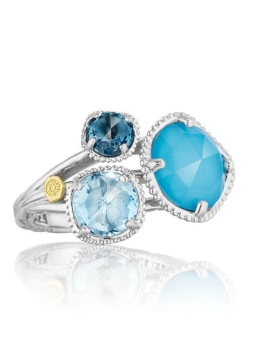 Tacori 3 stone cluster ring. Size 7